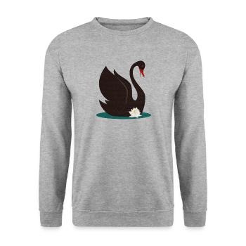 Schwan - Unisex Pullover - Weißgrau meliert - Vorne - Alina (178cm) & Michal (187cm)