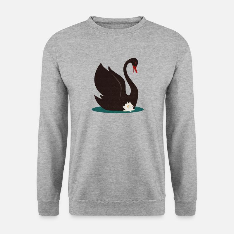 Schwan - Unisex Pullover - Weißgrau meliert