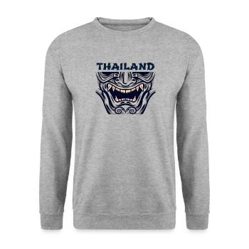 Giant In Literature Of Thailand - Unisex Pullover - Weißgrau meliert - Vorne - Alina (178cm) & Michal (187cm)