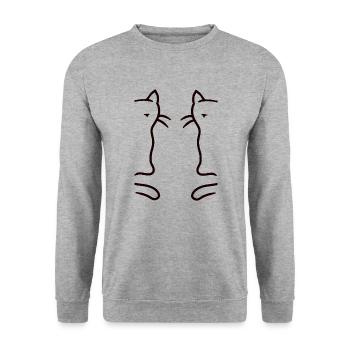 Retro Cats Vintage 90s 80s Cat Kids - Unisex Sweatshirt - salt & pepper - Front - Alina (178cm) & Michal (187cm)