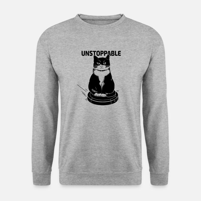 Unaufhaltsame Katze - Unisex Pullover - Weißgrau meliert