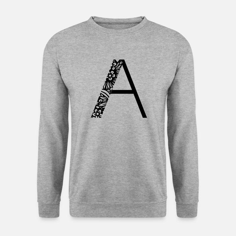 Buchstabe A - Unisex Pullover - Weißgrau meliert
