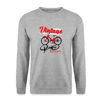 Moped Mofa Quickly Old School Retro Vintage - Unisex Sweatshirt - salt & pepper - Front - Alina (178cm) & Michal (187cm)
