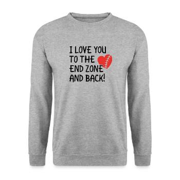 Love you to the endzone! - American Football love - Unisex Sweatshirt - salt & pepper - Front - Alina (178cm) & Michal (187cm)
