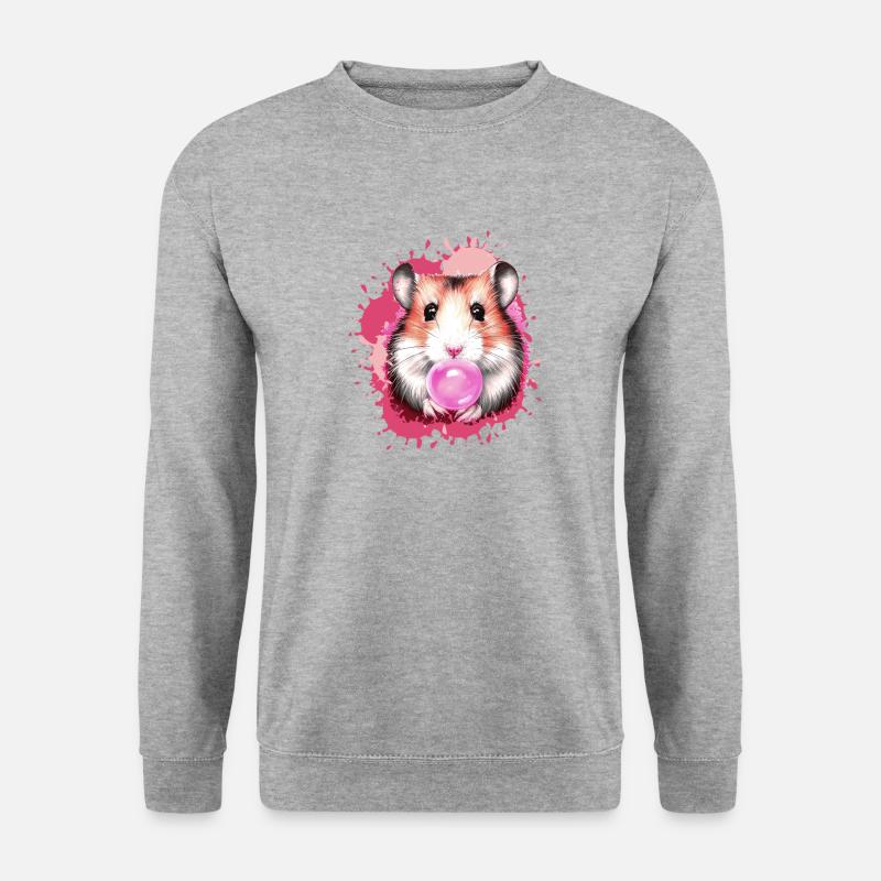 Hamster, graffiti, illustration, chewing-gum, bulle - Sweat-shirt Unisexe - gris chiné