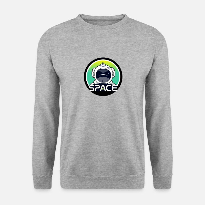 Astronaut im All - Unisex Pullover - Weißgrau meliert
