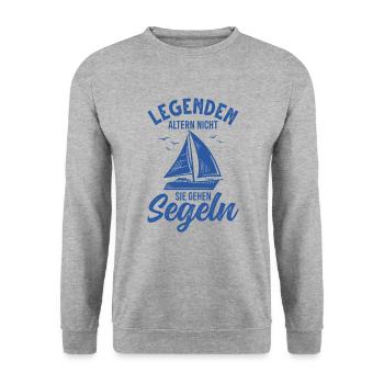 Segeln Segelboot Segler Segelsport - Unisex Pullover - Weißgrau meliert - Vorne - Alina (178cm) & Michal (187cm)