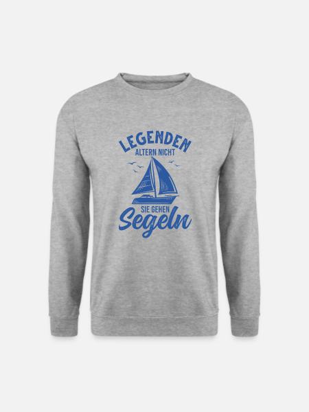 Segeln Segelboot Segler Segelsport - Unisex Pullover - Weißgrau meliert