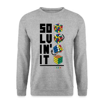 Rubik's Cube Solvin' It - Unisex Sweatshirt - salt & pepper - Front - Alina (178cm) & Michal (187cm)