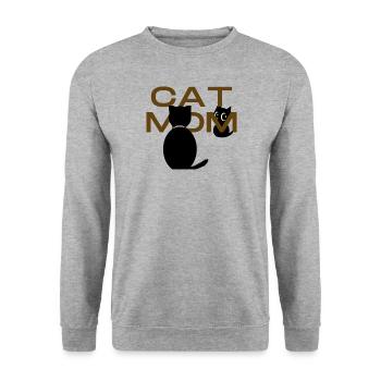 Cat Mom - Design pour les amoureux des chats - Sweat-shirt Unisexe - gris chiné - Devant - Alina (178cm) & Michal (187cm)