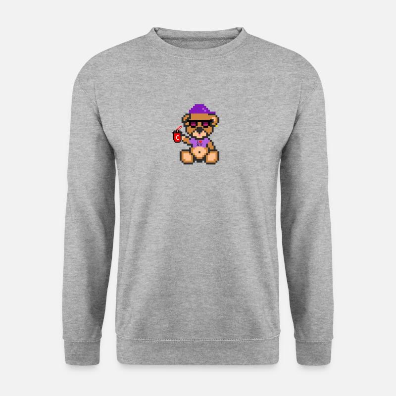 Pixel Bear Cool - Unisex Sweatshirt - salt & pepper
