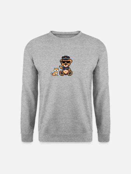 Pixel Bear Font - Unisex Sweatshirt - salt & pepper