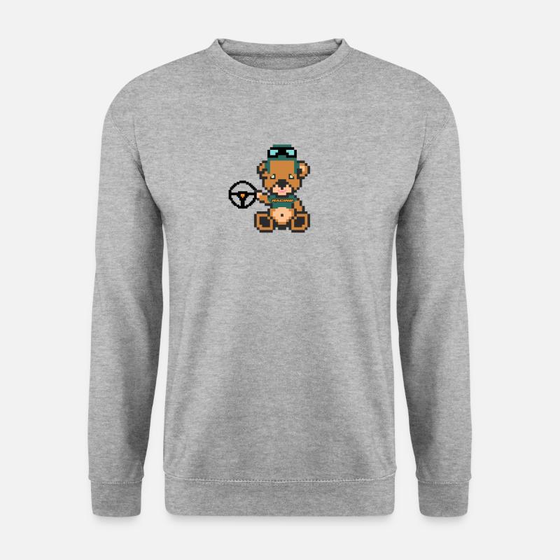 Pixel Bear Racing - Sweat-shirt Unisexe - gris chiné