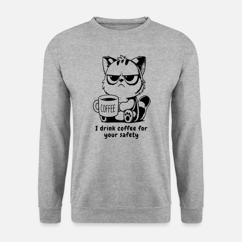 Crumpy Cat with Caffee - Unisex Sweatshirt - salt & pepper