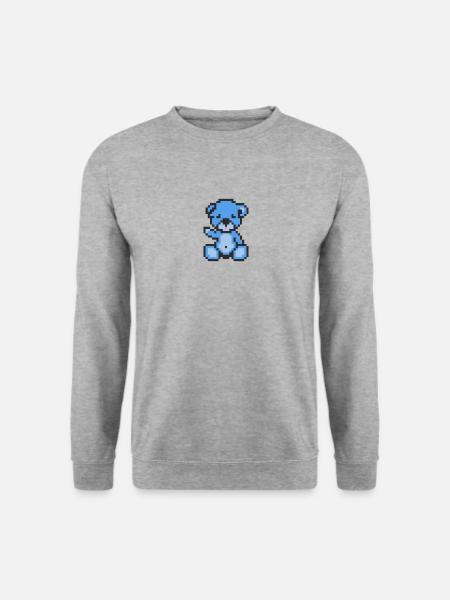 Pixel Bear Bluesky - Sweat-shirt Unisexe - gris chiné