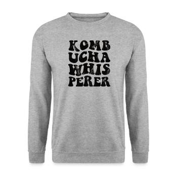 Kombucha Whisperer - schwarz - Unisex Pullover - Weißgrau meliert - Vorne - Alina (178cm) & Michal (187cm)