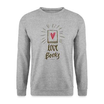 Livres d’amour Amoureux des livres Rats de bibliothèque - Sweat-shirt Unisexe - gris chiné - Devant - Alina (178cm) & Michal (187cm)