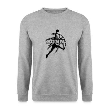 Bonn, meine Stadt! - Unisex Pullover - Weißgrau meliert - Vorne - Alina (178cm) & Michal (187cm)