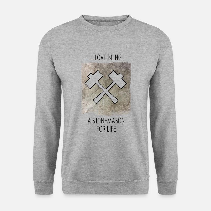 Steinmetz Steinbildhauer Spruch - Unisex Pullover - Weißgrau meliert
