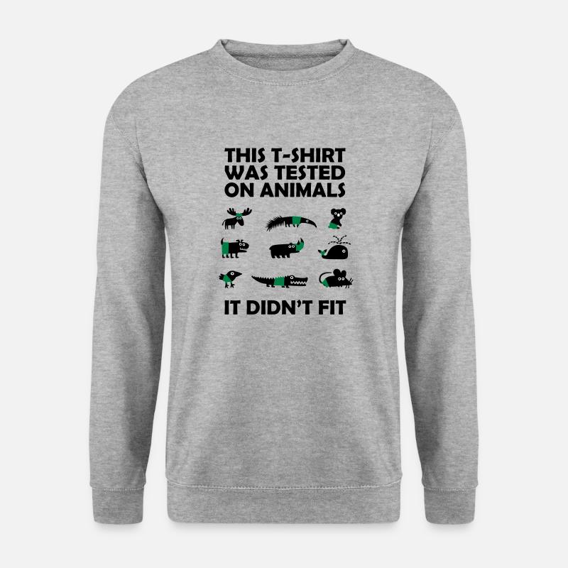Tested on Animals - Didn't Fit - Unisex Pullover - Weißgrau meliert