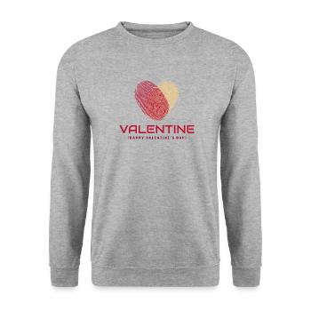 Happy Valentines day Forever lover - Unisex Pullover - Weißgrau meliert - Vorne - Alina (178cm) & Michal (187cm)