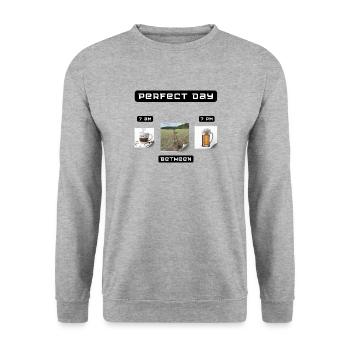 Sondelguru 2 - Unisex Pullover - Weißgrau meliert - Vorne - Alina (178cm) & Michal (187cm)