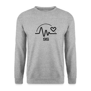 Heartbeat valentines day family day - Unisex Pullover - Weißgrau meliert - Vorne - Alina (178cm) & Michal (187cm)