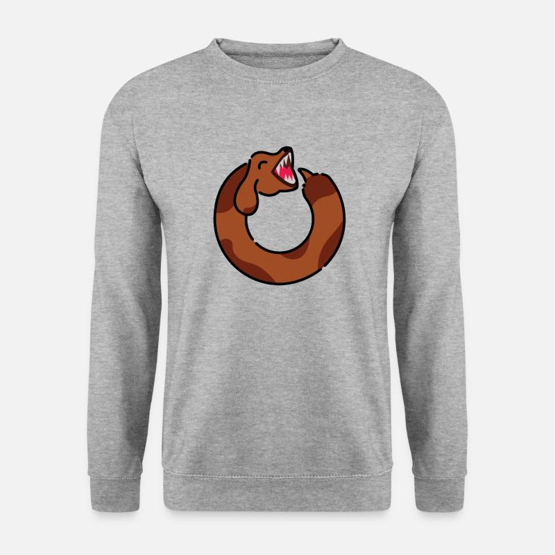 Dackel ouroboros - Unisex Pullover - Weißgrau meliert
