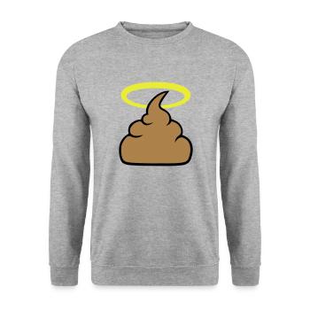 Holy Shit - Unisex Pullover - Weißgrau meliert - Vorne - Alina (178cm) & Michal (187cm)