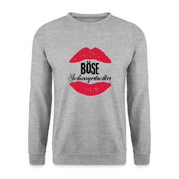 Böse Schwiegertochter - Unisex Pullover - Weißgrau meliert - Vorne - Alina (178cm) & Michal (187cm)