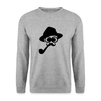 smoking man - Unisex Sweatshirt - salt & pepper - Front - Alina (178cm) & Michal (187cm)