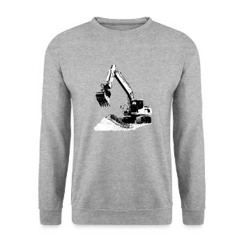 Excavator - Unisex Pullover - Weißgrau meliert - Vorne - Alina (178cm) & Michal (187cm)