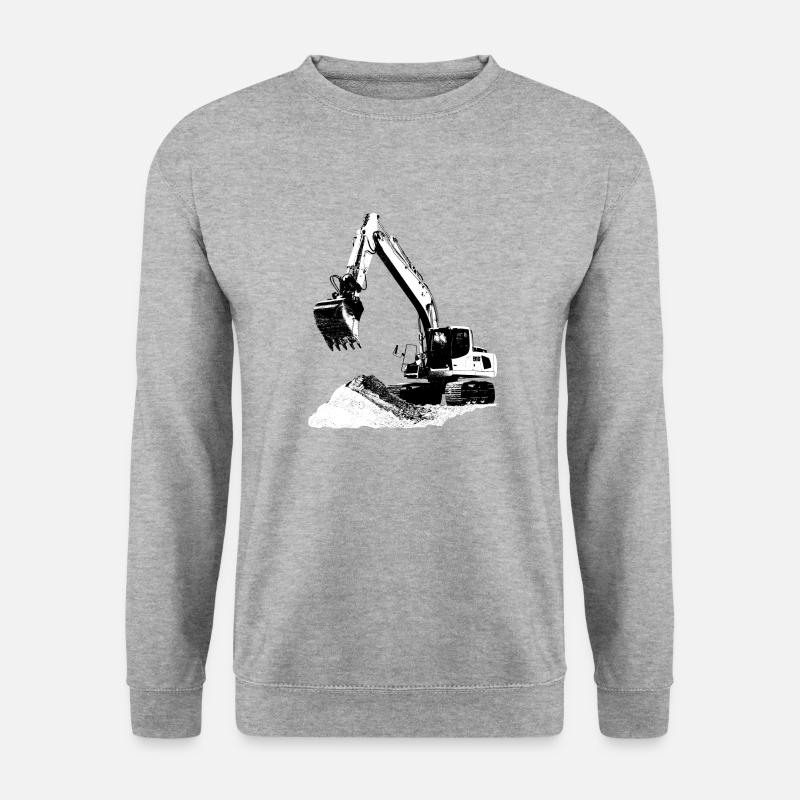 Excavator - Unisex Pullover - Weißgrau meliert