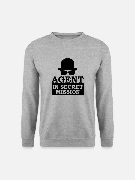 Agent in Secret Mission - Unisex Pullover - Weißgrau meliert