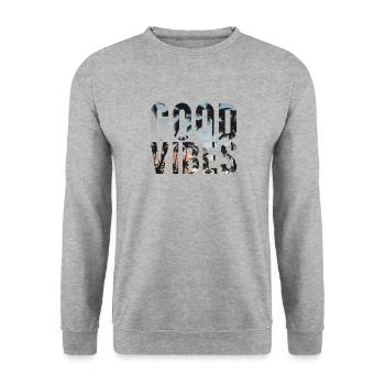 Good vibes - Sweat-shirt Unisexe - gris chiné - Devant - Alina (178cm) & Michal (187cm)