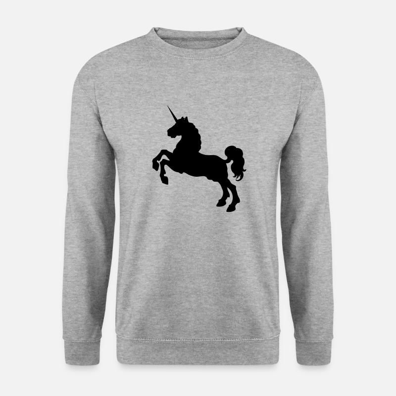 Einhorn - Unisex Pullover - Weißgrau meliert