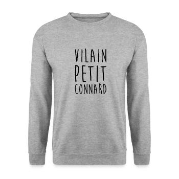 Vilain petit connard - Sweat-shirt Unisexe - gris chiné - Devant - Alina (178cm) & Michal (187cm)