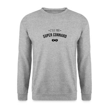 Super connard - Sweat-shirt Unisexe - gris chiné - Devant - Alina (178cm) & Michal (187cm)