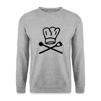 koch - Unisex Pullover - Weißgrau meliert - Vorne - Alina (178cm) & Michal (187cm)