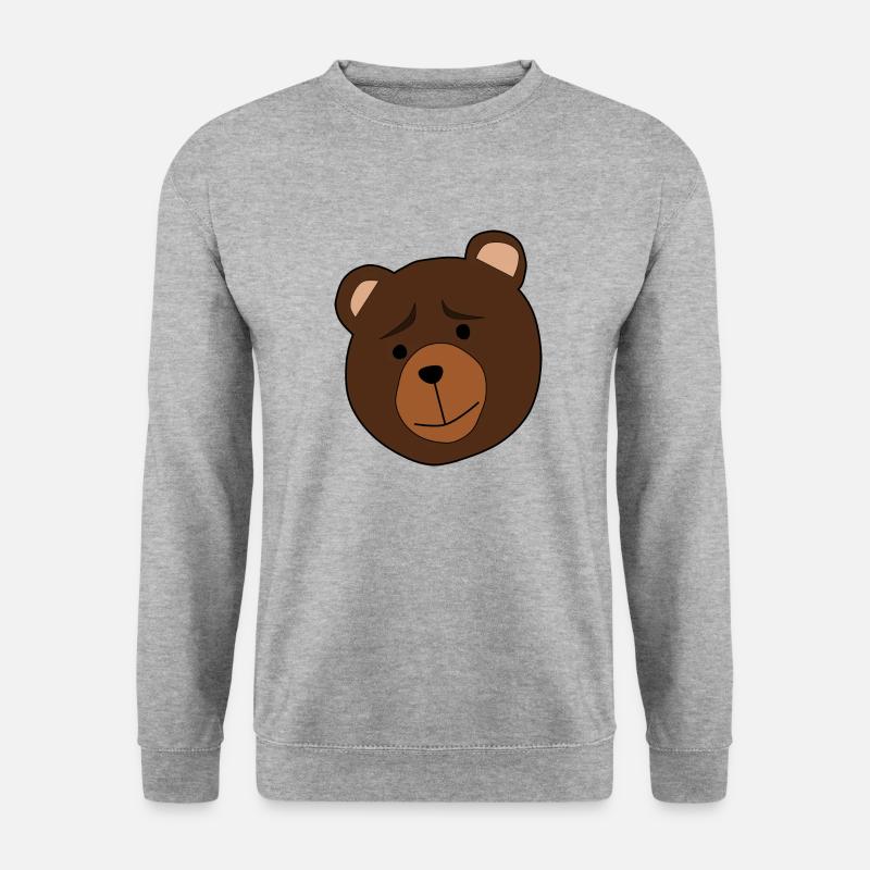 Teddybär - Unisex Pullover - Weißgrau meliert