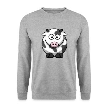 cow - Unisex Sweatshirt - salt & pepper - Front - Alina (178cm) & Michal (187cm)