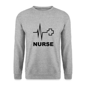 Nurse - Sweat-shirt Unisexe - gris chiné - Devant - Alina (178cm) & Michal (187cm)