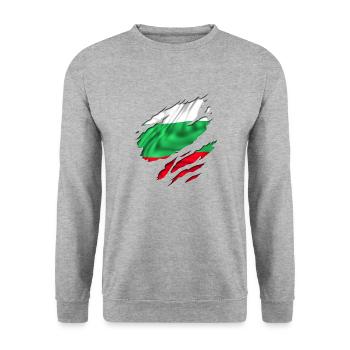 country flag football - Unisex Sweatshirt - salt & pepper - Front - Alina (178cm) & Michal (187cm)