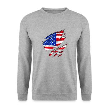 america design united - Sweat-shirt Unisexe - gris chiné - Devant - Alina (178cm) & Michal (187cm)