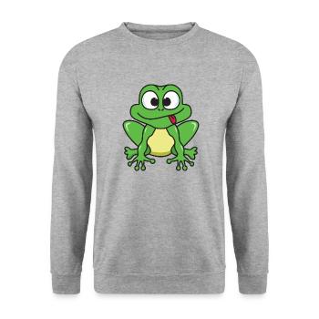 grenouille - Sweat-shirt Unisexe - gris chiné - Devant - Alina (178cm) & Michal (187cm)