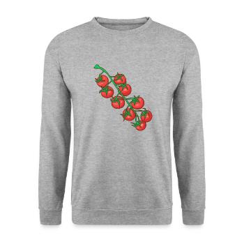 Tomates cocktail Tomates en fête Tomates Paradeiser - Sweat-shirt Unisexe - gris chiné - Devant - Alina (178cm) & Michal (187cm)