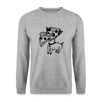 Chien-pizza - Sweat-shirt Unisexe - gris chiné - Devant - Alina (178cm) & Michal (187cm)