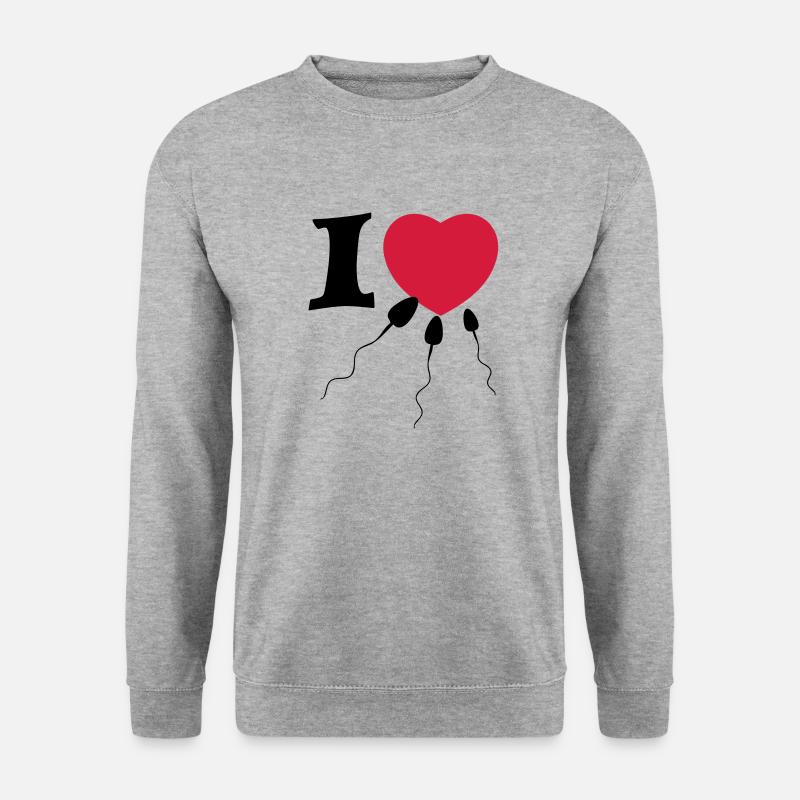 i love sperma - Unisex Pullover - Weißgrau meliert