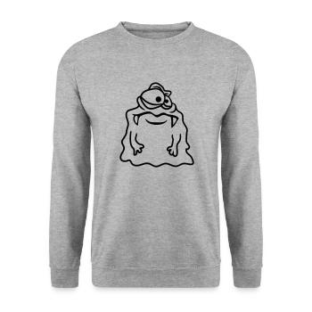 glibber mucus disgusting slimy face head mons - Unisex Sweatshirt - salt & pepper - Front - Alina (178cm) & Michal (187cm)