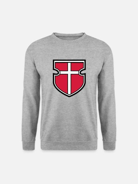 blason bouclier chevalier croisade croisade croix aller - Sweat-shirt Unisexe - gris chiné